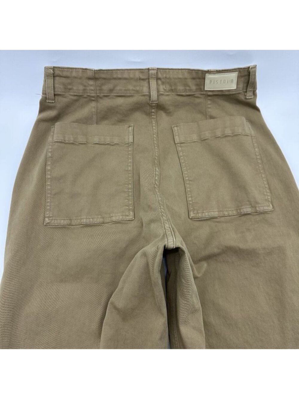 Pistola Women's Size 29 Khaki Stretch High Rise Wide Leg Cuffed Utility Pants - Picture 11 of 11